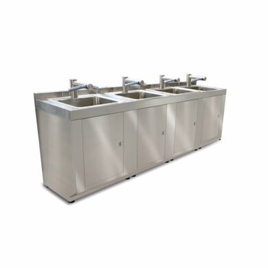 Specifically designed for use in critical cleanroom and gowning room environments.(6 sink model shown)  |  9600-62C-VL displayed