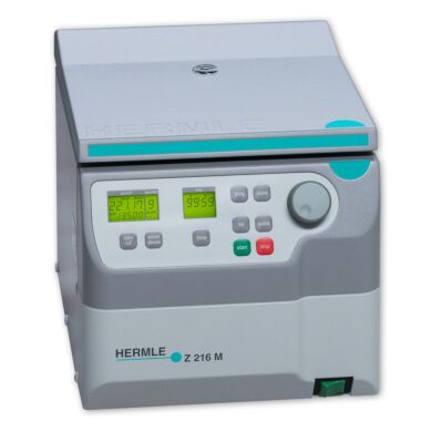 Hermle’s compact ventilated Z216-M microcentrifuge is powerful yet quiet  |  2823-41 displayed