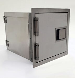 Fire Rated Pass-Through, 12"W x 14.75"D x 12"H, is designed for installation in a fire-rated cleanroom or laboratory wall | 1993-71A displayed