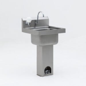 Stainless Steel Pedestal Foot Valve Sink | 1372-90A displayed