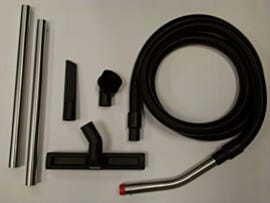 Includes: 10' antistatic hose with cuffs, curved SS tube, 2 SS wands, floor nozzle, conductive dust brush and conductive crevice nozzle  |  1764-39 displayed