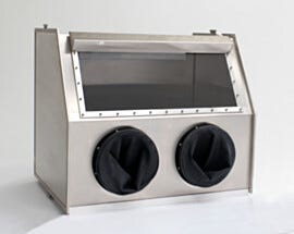 Stainless Steel Glove Box maintains low-humidity conditions to protect sensitive parts (shown with optional gloves) | 1694-01C displayed