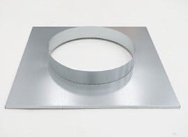 Duct Flange Adapter for Narrow FFUs; 12" dia, 14.25" W x 19.625" D x 2" H, galvanized steel
