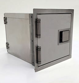 Fire Rated Pass-Through, 12"W x 14.75"D x 12"H, is designed for installation in a fire-rated cleanroom or laboratory wall | 1993-71A displayed