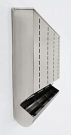 Wall Mounted 4 Compartment Stainless Steel Dispenser with Catch Tray | 4952-37-2-316 displayed
