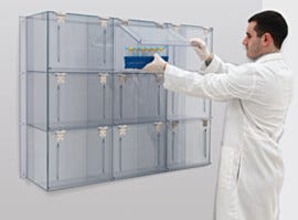 Static-dissipative PVC cabinet stores supplies, works-in-progress (WIPs) or personal property | 4105-02 displayed
