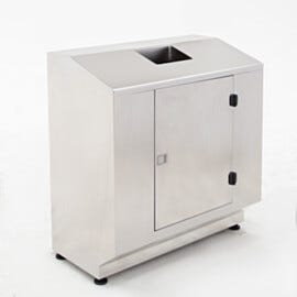 Terra's ISO-5 rated BioSafe® stainless steel waste base provides an easier cleaning, minimizing particle and microbial accumulation. | 4951-36A-2 displayed
