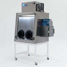 Temperature controlled glove box for testing electronics under different atmospheres; configured with automatic nitrogen gas humidity control system | 1696-05A displayed