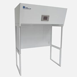 Vertical laminar flow hood provides unidirectional flow of HEPA-filtered air, includes PLC touchscreen control (5-foot model shown) | 2001-81C displayed
