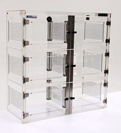 ValuLine® acrylic desiccator cabinet, 6 chambers with adjustable shelving | 3949-35C displayed