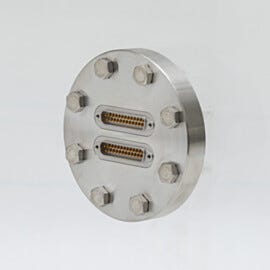 Multi-pin feedthrough on an arcylic vacuum chamber | 5235-62 displayed