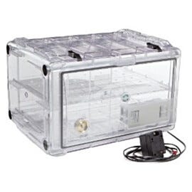 A Clear Copolyester Bel-Art Secador 4.0 Desiccator blocks 99% of UV light from penetrating the interior of the desiccator. | 1539-30 displayed