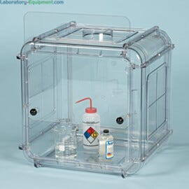 The 1x1 Bel-Art Clear View Fume Hoods are compact and extremely easy to set up, only requiring connection to an existing exhaust system | 3308-23 displayed
