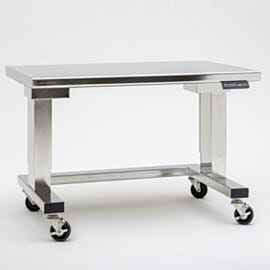 Fully enclosed adjustable height work station suited for critical environments. Electropolished finish optional. | 9605-34-E displayed