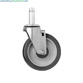 Caster; Stem/Swivel, Chrome-Plated Steel & Hi-Modulus Rubber, 250 lbs, 5" Dia, InterMetro, MetroMax iQ
