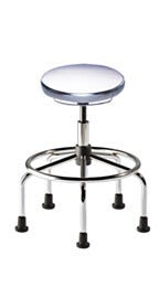 Biofit ISO4 high bench steel seat includes tubular steel base, footring and 2" high polyamide glides