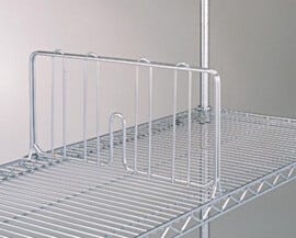 Chrome-plated dividers enhance organization and protect material from sliding across shelves during transit  |  1301-86 displayed