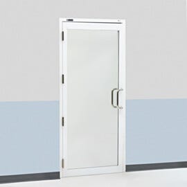 Powder-coated aluminum, pre-hung cleanroom lab door  |  6710-78-R-PC displayed