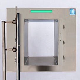 Rounded corners and lipless edge simplifies cleaning and maximizes clearance in CleanMount Smart Pass throughs | 2635-10B-2-316 displayed