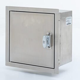 Flush wall mount cabinet maximizes space efficiency in tight lab spaces while minimizing particle accumulation | 2640-99 displayed
