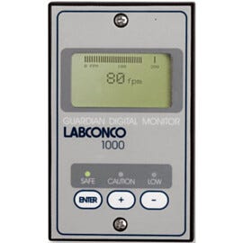 Labconco Guardian 1000 Digital Airflow Monitor with Epoxy-Coated Steel Housing and an LCD display for Protector hoods manufactured from 2002 to 2012 #9743211  |  3646-94 displayed