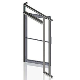 Inward swinging left-handed door assembly; default door configuration for ValuLine® hardwall cleanrooms.  |  6710-14A-L-PC-VL displayed