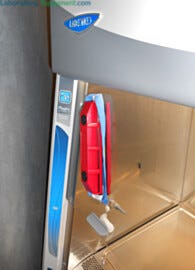 Use the Sash-Glider to clean both sides of a biological safety cabinet's sash while it remains closed, to avoid contamination risks. | 3645-76 displayed