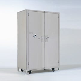 This all-stainless Steel Security Cabinet features a lock with fingerprint scanner for secure storage of pharmaceuticals  |  1989-10 displayed