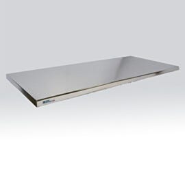 Solid work surface made of stainless steel for corrosion-resistance, durability, and sturdiness | 1751-07-ST displayed