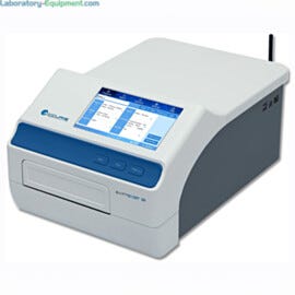 SmartReader 96 with a 7" touchscreen interface displays plate layout, measurement results and graphical layouts: easy-to-use and ideal for COVID-19 research  |  2824-16-220 displayed