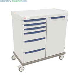 Antimicrobial medical double-bay mobile shelf with left and right bays  |  1306-82 displayed