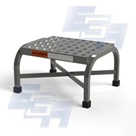 PSS Heavy Duty Steel Step Stool with Perforated EZY-Tread by EGA Products features 1" solid steel square tubing, 350 lbs. load; OSHA Compliant | 2810-45 displayed