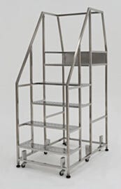 Five-step BioSafe step stairs with safety railing.  |  2805-87 displayed