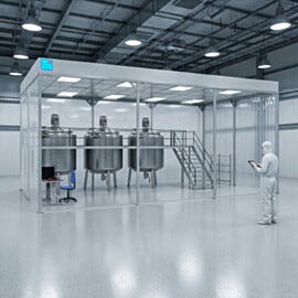 Contamination-controlled high bay cleanroom with extended vertical clearance for tall equipment and large systems | 6604-PP-07 displayed