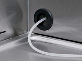 Shown: Vacupass installed in the interior wall of a biosafety cabinet | 4642-49 displayed