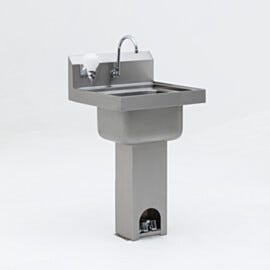 Stainless Steel Pedestal Foot Valve Sink | 1372-90A displayed