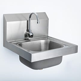 USP 797 compliant wall-mount sink with eye sensor for touchless operation in cleanroom environments | 1372-91A displayed