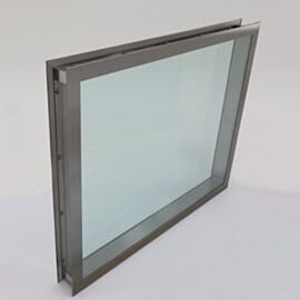 Flush-mounted stainless steel frame holds two window panes in place (specify wall thickness) | 6603-10 displayed