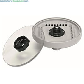 Hermle’s hermetically sealed angle rotor (45°) increases versatility of Z216 Series Microcentrifuges. Holds 4 x 8 PRC strips (48 X 0.2 ml)  |  2823-48 displayed