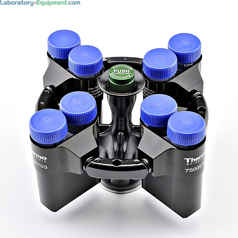 Allows all of the samples to swing outwards as the centrifuge is spun. | 1717-07 displayed