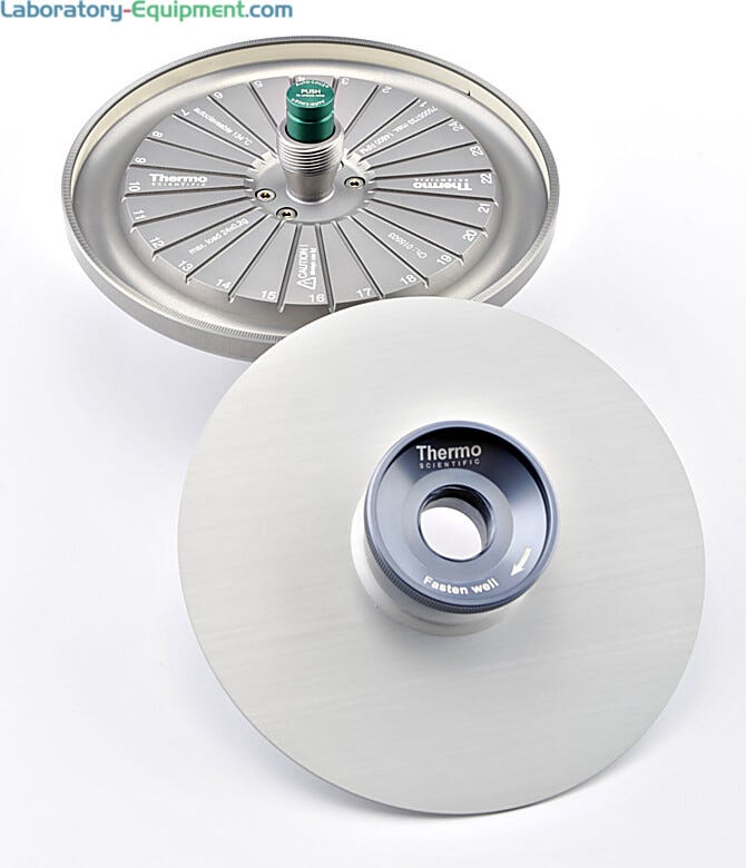 Designed to hold the sample containers at a constant angle relative to the central axis.  |  1717-16 displayed