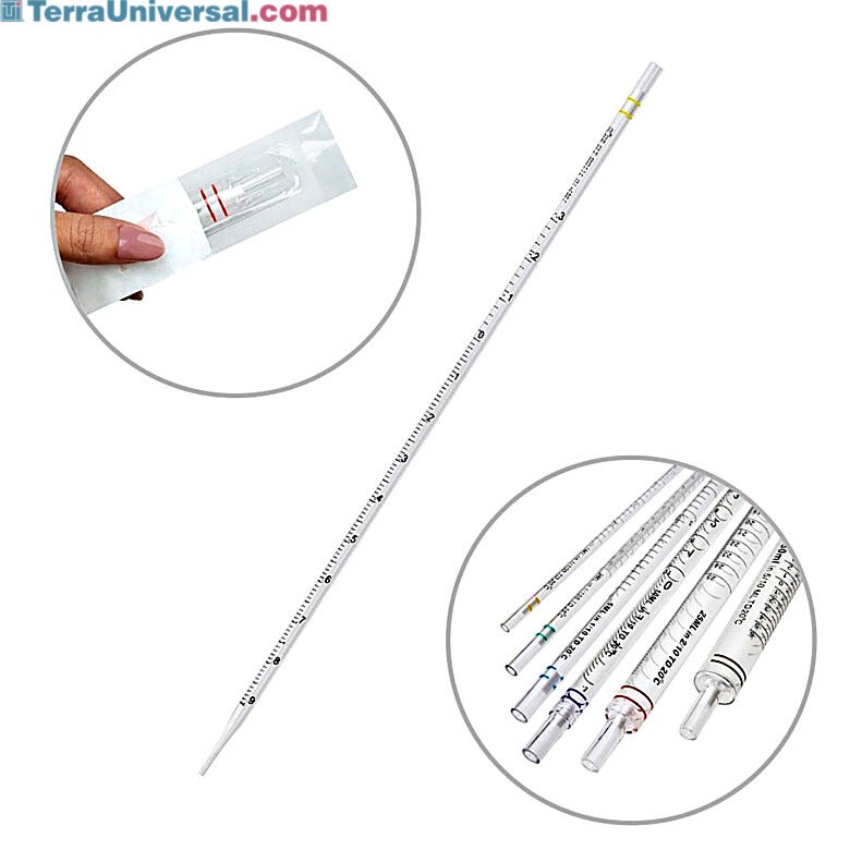 The 1mL serological pipette contains a yellow coding  |  5706-86 displayed