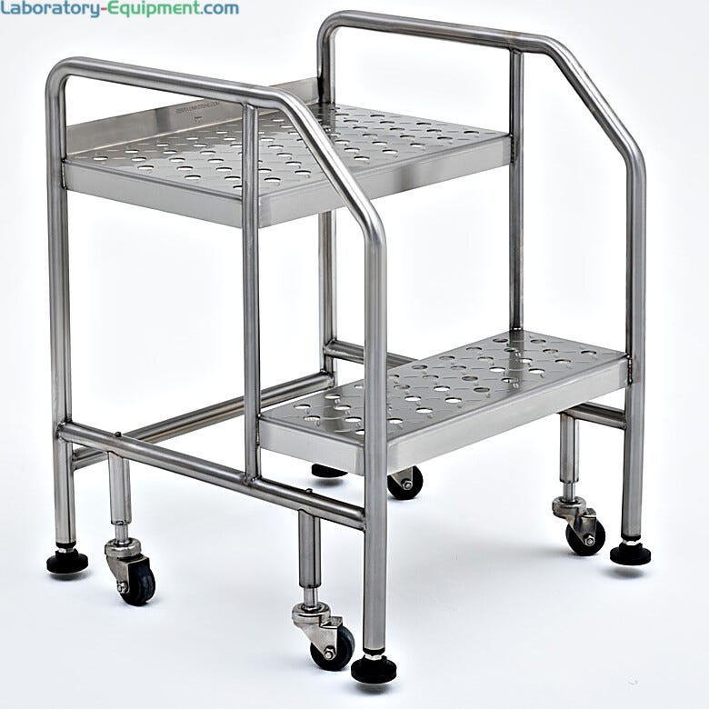 2-Step BioSafe® step ladder provides an additional boost in cleanroom settings  |  2805-07B-316 displayed