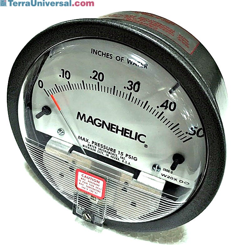 Measure and control both positive and negative low air or gas pressures  |  2625-08 displayed