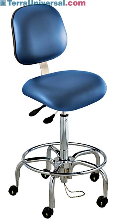 Ergonomic static-control chair features ''Soft Touch'' height adjustment  |  2802-77 displayed
