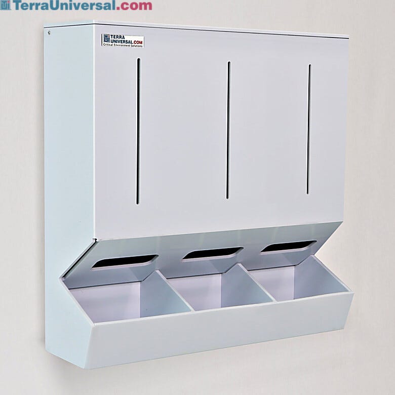 Dispensers allow easy access to well-organized supplies as well as an easy open top for replenishing.  |  4952-13A displayed