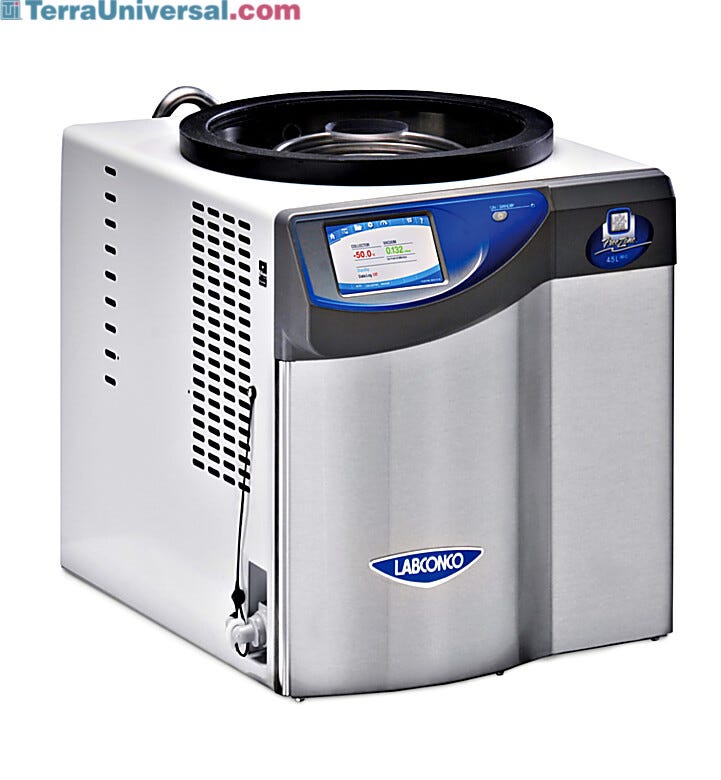 Labconco FreeZone 4.5L Benchtop Freeze Dryers with Lyo-Works and choice of stainless-steel or PTFE collector coil for light to moderate sample loads  |  6923-34A displayed