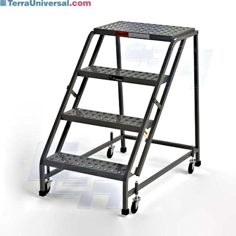 OSHA 4-Step EZY-Climb Steel Ladders with EZY-Tread or Grip Strut, 3