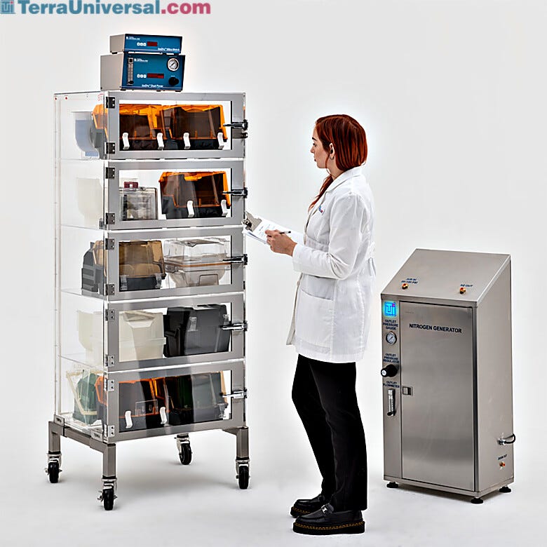 5 chamber clear acrylic wafer box | 9130-21B displayed