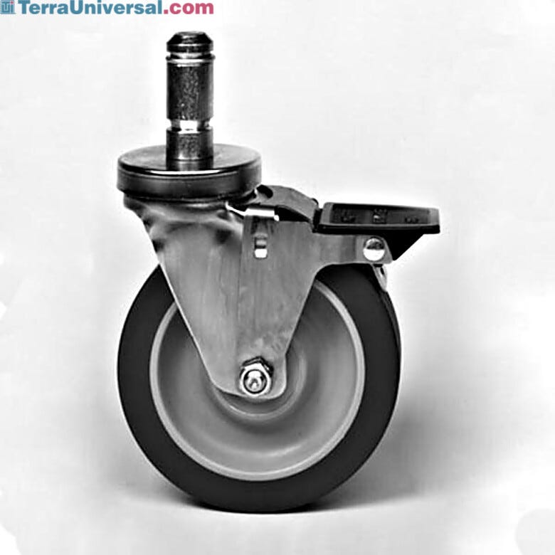 Super Erecta stem casters by Intermetro features stainless steel washable casters with foot brake | 2650-97 displayed